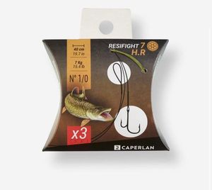 Hooks Caperlan Avançon pêche carnassier RESIFIGHT 7 hameçons ryder 7KG x3