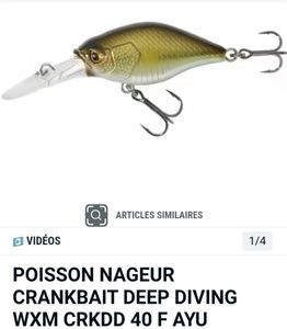 Lures Caperlan POISSON NAGEUR CRANKBAIT DEEP DIVING WXM CRKDD 40 F AYU

