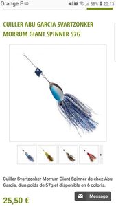 Lures Svartzonker morrüm giant spinner 57g