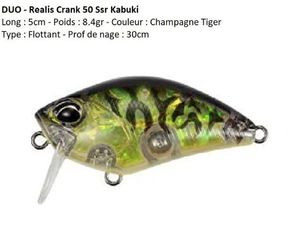 Lures Duo REALIS CRANK 50 SSR KABUKI (Champagne Tiger)