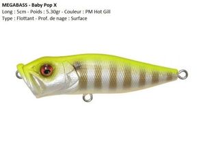 Lures Megabass BABY POP X (PM Hot Gill)
