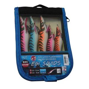 Lures Sea Squid Turluttes EGI SQUIDS - Pack de 5 turluttes plombées coulantes