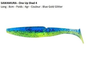 Lures Sawamura ONE UP SHAD 4 (Blue Gold Glitter)