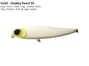 Lures Illex CHUBBY PENCIL 55 (Bone)