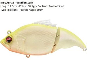 Lures Megabass VATALION 115F (Pm Hot Shad)