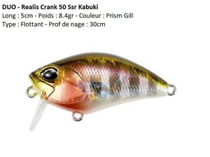 Lures Duo REALIS CRANK 50 SSR KABUKI (Prism Gill)