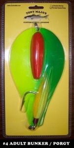 Lures Tony maja #4 Chartuse Bunker Spoon