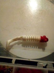 Lures Delalande skeleton blanc et rouge