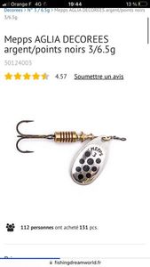 Lures Meps Meps num 3 argent points noirs 