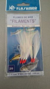 Lures Flashmer mitraillette plume blanche 