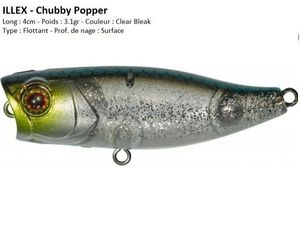 Lures Illex CHUBBY POPPER (Clear Bleak)