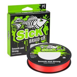 Lines Berkley Sick Braid X8 Red - 0.14MM - PE#1