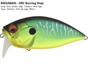 Lures Megabass ORC BURNING SHAD (Mat Tiger)