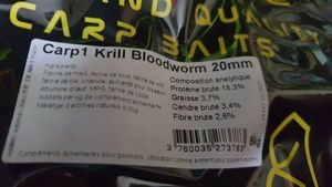 null null Bouillette natural baits 20mm carp1 krill bloodworm 