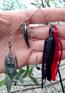 Lures Runature Spinnerbait 18g red/black con palette willow silver