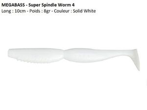 Lures Megabass SUPER SPINDLE WORM 4 (Solid White)