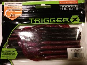 Lures Trigger X swimming worm 15cm red 14pieces