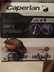 Hooks Caperlan Barbless sans ardillon n°8