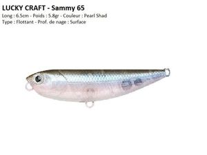 Lures Lucky Craft SAMMY 65 (Pearl Shad)