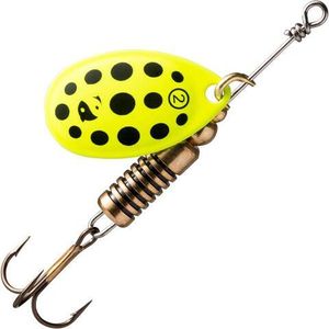 Lures Caperlan Weta + #2 cuiller jaune à points noirs