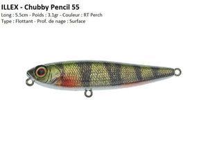 Lures Illex CHUBBY PENCIL 55 (RT Perch)