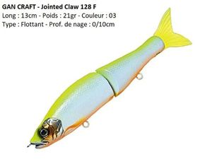 Lures Gan Craft JOINTED CLAW 128 F (03)