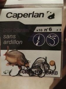 Hooks Caperlan Barbless sans ardillon n°6