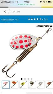 Lures Caperlan Cuiller Weta N2 5g