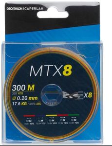 null null Tresse 8 brins mtx8 multicolore 300m 20/100 peche en mer