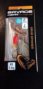 Lures Savage Gear Grub Spinner Sinking Copper Red Yellow