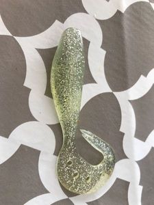 Lures null Shad Queue Twist 10cm Blanc Pailleté