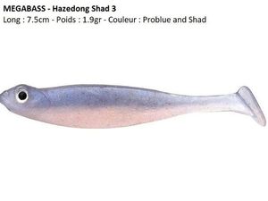 Lures Megabass HAZEDONG SHAD 3 (Problue and Shad)
