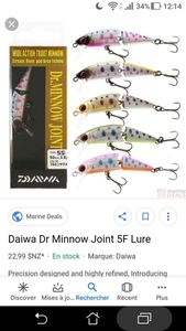 Leurres Daiwa Dr minnow jointed 5S