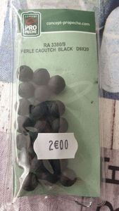 Accessoires Pro Pêche  Perle caoutch black D9X20