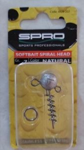 Hameçons Spro Spro softbait spiral head gr7 color natural