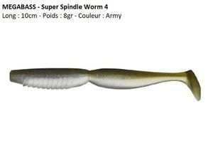 Lures Megabass SUPER SPINDLE WORM 4 (Army)