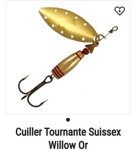 Lures Suissex Cuiller Tournante Suissex Willow Or