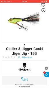 Lures Gunki Cuiller a jigger 15g