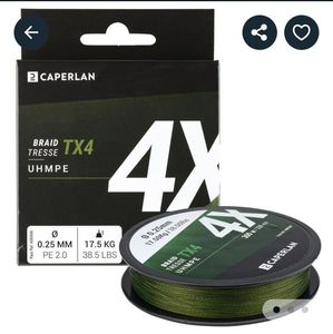 Lines Caperlan Tresse peche au leurres TX4 KAKI 300m