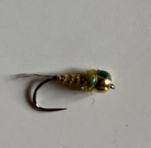 Flies null Pheasant tail tungstène vert olive or