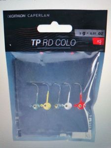 Hooks Caperlan Tête plombée colorée TP RD COLO