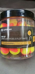 Baits & Additives Caperlan Bouillette pop up fraise banane 