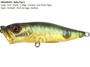 Lures Megabass BABY POP X (Gin Tonic Tiger)