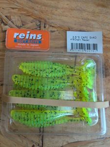 Lures Reins S-CAPE Shad 2,5" chartreuse pepper 419