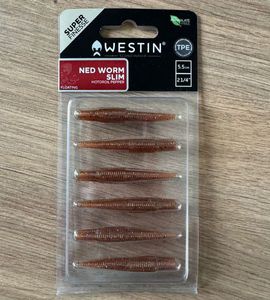 Lures Westin Westin Ned Worm Slim 5,5cm Motoroil Pepper