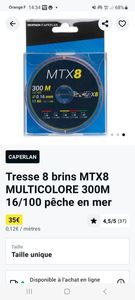 Lines Caperlan Tresse 8 brins MTX8 Multicolore