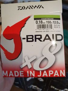 Lines Daiwa J-BRAID X8 CHARTREUSE 0.18 150M