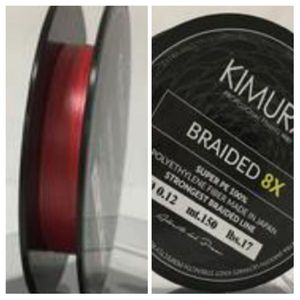 Lignes Kimura Braid 8x 0.06mm/5lbs(2.26Kg) #red