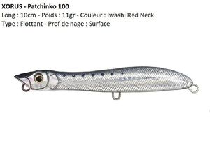 Lures Xorus PATCHINKO 100 (Iwashi Red Neck)