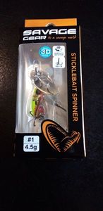 Lures Savage Gear Sticklebait Spinner Sinking Silver Red Yellow